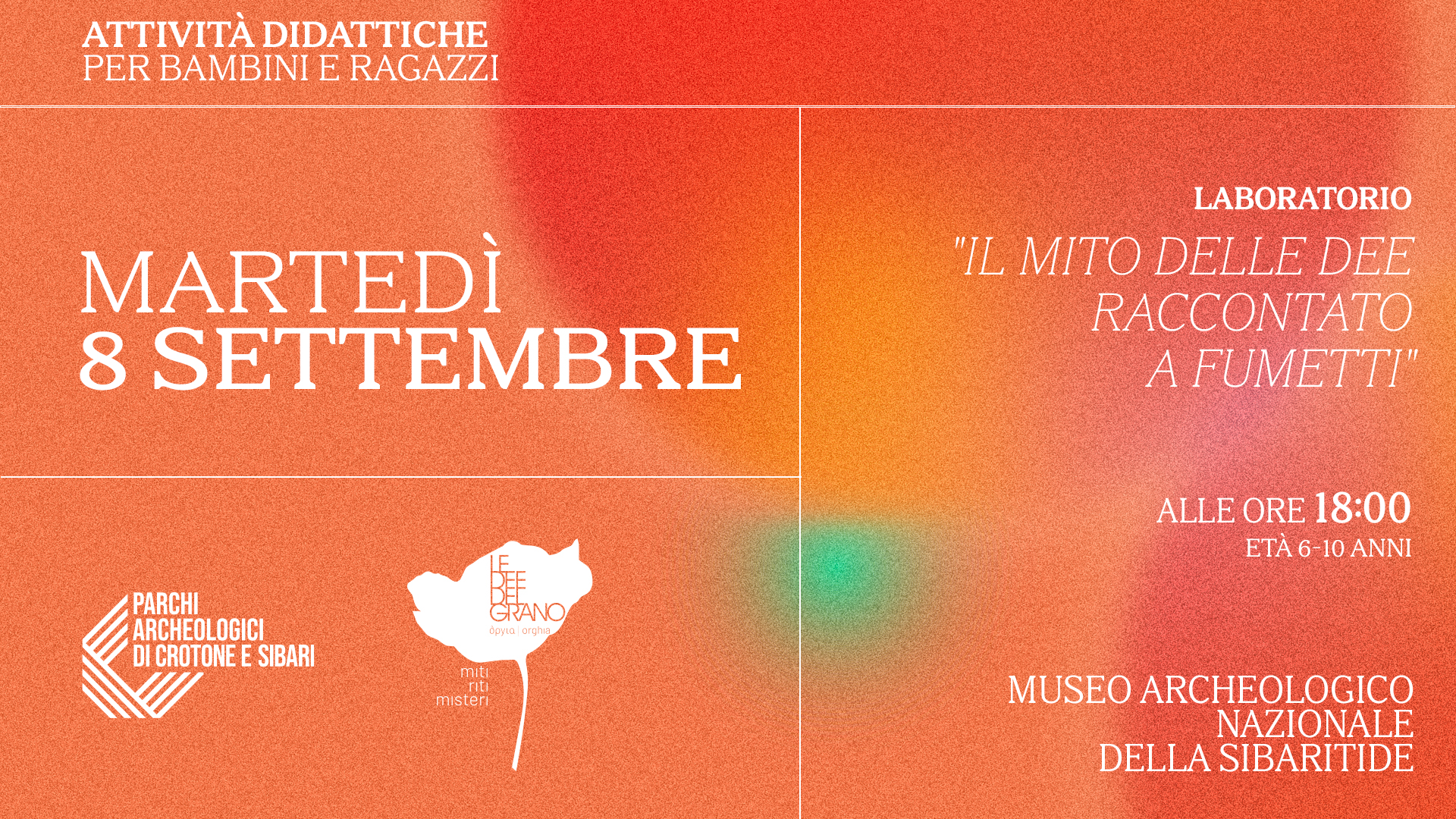 Il mito delle dee raccontato a fumetti - Laboratorio didattico - 08 settembre 2026 - Museo archeologico nazionale della Sibaritide